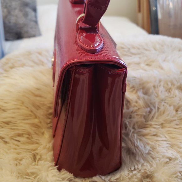 Giani Bernini Bark Patent Purse AND matching Wallet - Red - Picture 4 of 9